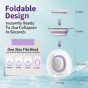 RUGUO Sitz Bath for Toilet Seat - Yoni Steam Seat - Sitz Bath for Hemorrhoids and Postpartum Care - Portable Bidet BPA Free - Foldable Basin for Epsom Salt Soak - Purple