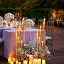 4Sets Floor Candelabra Tall 7 Arm Centerpieces for Wedding, 48" Tall Metal Candlestick Holders with Acrylic Lampshade for Home Party Decor Fit LED Taper Candles candelabros para centros de mesa