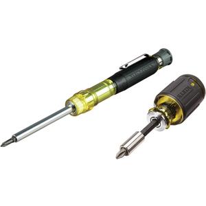 Klein Tools 80037 Screwdriver Tool Set, Multi-Bit Pocket Precision Screwdriver and Adjustable Length Stubby, 2-Piece