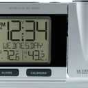 La Crosse Technology 616-12667-INT Silver Atomic Projection Alarm Clock with Temperature