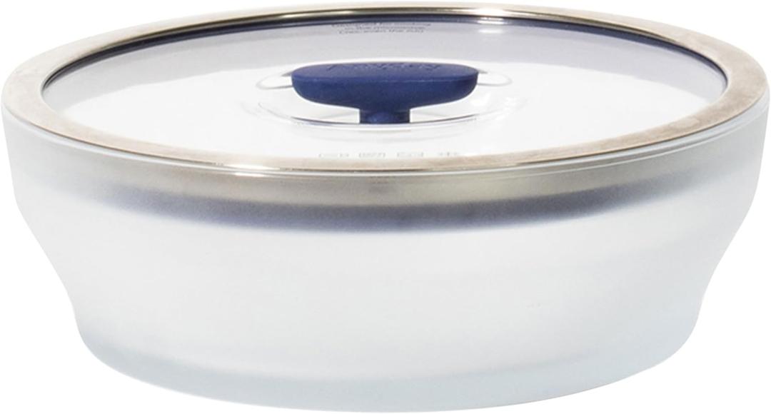 Anyday 7-Cup Glass Microwave Steamer for Vegetables  BPA-Free Glass Vegetable Steamer Bowl with Vented Lid, Healthy Microwave Cooking Container for Broccoli, Veggies, Meal Prep (Frosted Blueberry)