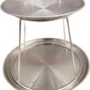 Seafood Stand Set Tray Stand 2 Tier Round Dinnerware Multifunctional Seafood Tray Stainless Steel for Wedding Dessert Kitchen, Shallow Dish