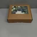 Ling's moment Fake Flowers Box, Faux Artificial Greenery Stems Foam Roses Gardenia Silk Eucalyptus Fabic Flower for Centerpieces Bouquet Wedding Vase Decorations, Dusty Blue & White, Grand Combo