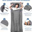 Sleeping Bag Liner, Updated Adult Sleep Sack & Travel Sheets with Foot Zipper, Lightweight and Portable Camping Sleeping Bag Liners - Ideal for Backpacking, Hostels and Camping