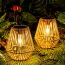 Solar Lanterns,ZUIAOYIBOU Solar Outdoor Lantern Hanging Solar Lights Outdoor Waterproof Boho Gazebo Decor Table Lamps for Outside Patio Porch Tree Decorations Mothers Day Gifts for Mom 2 Pack