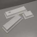 Floating Wall Shelves Set of 3, White Wood Display Shelves for Wall, Includes 6, 12, and 14 Inch Sizes with Raised Edges and Mounting Hardware for Room Decor, Home Decor