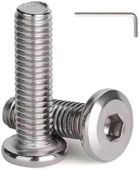 1/4-20 x 2-1/2" (10 Pack) Flat Head Hex Socket Cap Screws Bolts, 304 Stainless Steel 18-8, Hex Drive, Bright Finish, Fully Machine Thread