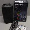 Karaoke Machine, Portable Bluetooth Speaker, PA Speaker with 2 Wireless Karaoke Microphones, Karaoke Machine for Adults Kids with Upgraded Subwoofer, Support TWS/TF/USB/AUX for Home Party Outdoor (Black)