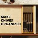 SpaceAid Knife Drawer Organizer Bamboo Insert Dock, Kitchen Steak Knives Holder Organizers Block for Drawer in Storage Organization (Small)