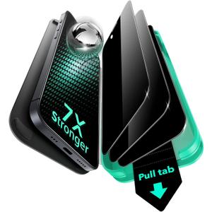 ESR 3 Pack 9H+ Glass for iPhone 13 Pro Max/iPhone 14 Plus Privacy Screen Protector, [Military Grade Shatterproof & Longest Durable] Armorite Anti-spy Tempered Glass with UltraFit Tray