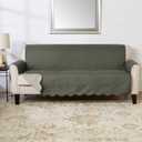 Great Bay Home Reversible Sofa Cover - Washable Slipcover Furniture Protector with Elastic Straps - Couch Cover for Dogs, Kids, and Pets - Quilted & Stitched Detail (Sofa, Sage Green/Light Gray)
