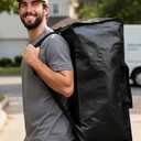 Heavy Duty Extra Large Moving Bags W/Backpack Straps - Strong Handles & Zippers, Storage Totes For Space Saving, Fold Flat, Alternative to Moving Box and Storage Bin, Black