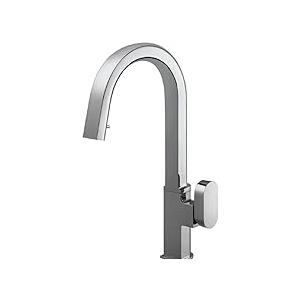 Houzer AZUPD-968-PC Azura Hidden Pull Down Kitchen Faucet, Polished Chrome