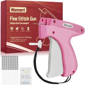 Stitch Gun for Clothes Stitchy Tagging Gun for Clothing Stitchy Quick Clothing Fixer -Includes 1,000 Black Fasteners & 1,000 White Fasteners & 6 Needles(hotpink+White)