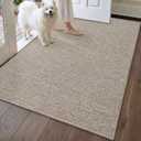DEXI Ultra Thin Door Mat Indoor Entrance 35x56, Non Slip Rubber Backed Entryway Mats Dirt Trapper, Low Profile Front Doormat for Inside Entry, Patio, Porch, Beige