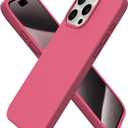 ORNARTO Compatible with iPhone 15 Pro Max Case 6.7", Slim Liquid Silicone 3 Layers Soft Gel Rubber Shockproof Protective Phone Case with Anti-Scratch Microfiber Lining-Desert Rose