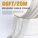 66 FT Small Stainless Steel Cable Chains Roll, 0.8mm Thin 304 Stainless Steel Oval Cable Link Chains Bulk Spool for Beading Jewelry Making DIY Craft