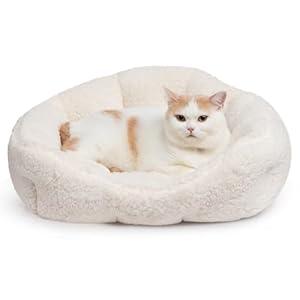 Hollypet Sherpa Fleece Dog Bed, Self-Warming Pet Bed for Small-Sized Dogs Cats Sleeping Bag Cushion, Rectangular Pet Bed, White