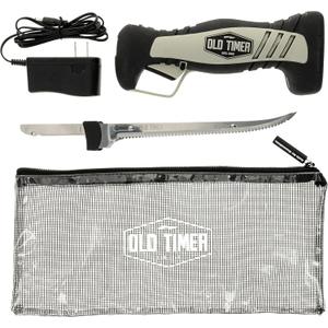 Old Timer Electric Fillet Knife with Rechargeable Battery, 8" Blade, High Carbon Stainless Steel, For Fishing, Filleting, and Outdoors