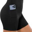 BRXL No Front Seam High Waist Women Biker Shorts 3.6"/5"/8" Buttery Soft with Pocket Spandex Workout Volleyball Yoga Pilates (Black) XL