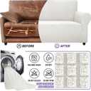 ZNSAYOTX Super Stretch Couch Cover (72"-92") Universal Sofa Covers with Elastic Bottom, Dog Cat Pets Friendly Washable Furniture Protector Fitted Sofa Slipcovers Stay in Place (White, Sofa)