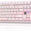 EPOMAKER X Aula F108 PRO V2 Wireless Gaming Keyboard with 10000mAh Battery, Dot-Matrix Display, RGB Backlit, Full Size Mechanical Keyboard for Mac/PC/Android (Pink, Silent Cotton Candy)