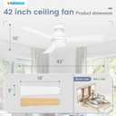 VOLISUN Ceiling Fans with Lights Flush Mount, 42 inch Low Profile Ceiling Fan with Light and Remote, Queit & Reversible Motor,3CCT, Dimmable, White Modern Ceilings Fans for Bedroom, Living Room
