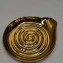 LAUCHUH Spoon Rest for Stove Top, Ceramic Spoon Holder for Kitchen Countertop Large Utensil Rest for Spatula, Spoons or Tong, Ladle, Fork, Christmas, 5 inch, Gold