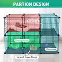 VISCOO 41 Panels Pet Playpen, 35.4" L x 23.6" W x 23.6" H Small Animal Playpen with 2 Doors, C&C Cage for Guinea Pigs,Rabbit,Bunny,Hedgehogs, Puppy Play Pen Indoor Outdoor, Two-Story Chicken Play Pen