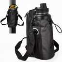 VKZ Magnetic Crossbody Gym Bag Water Bottle Holder Waterproof, Sling Bag for Men and Women Carrier Bag with Phone Pockets Handle Shoulder Strap, Travel Water Bottle Bag Accessories Organizer (Black)