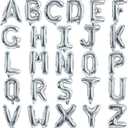 TONIFUL 52 Pieces 16 Inch Silver Letter A-Z Balloons,Custom Phrase Mylar Foil Alphabet Letter DIY Personalized Phrase Banner for Birthday Anniversary Celebration Graduation Party Supplies Decoration