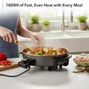 OVENTE 11.5-Inch Electric Skillet & Frying Pan, 1400W Nonstick Cooking Pan with Adjustable Temperature Control, Tempered Glass Lid with Steam Vent, Cool-Touch Handles, Easy-Clean Copper SK11112CO