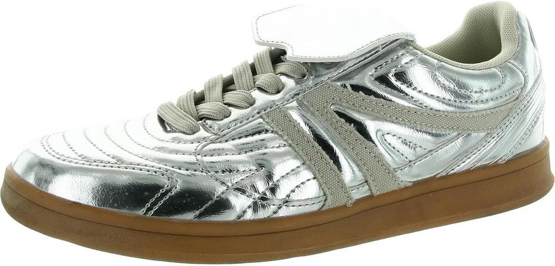 Steve Madden Women's Madrid Sneaker, Silver, 8.5