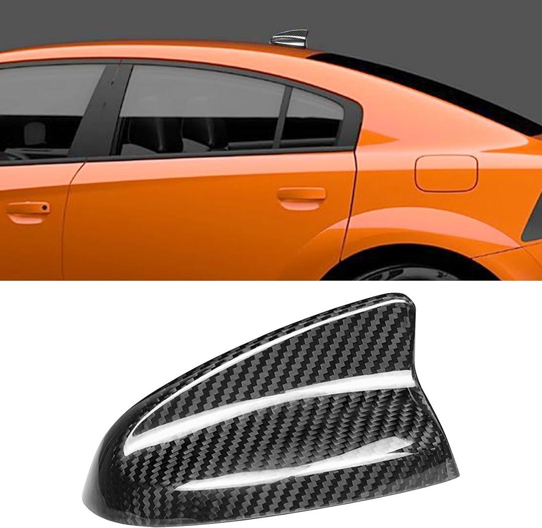 Compatible with Dodge Charger 2015-2023 Antenna Cover Shark Fin Trim Hood Real Carbon Fiber Automotive Roof Aerials (Black)