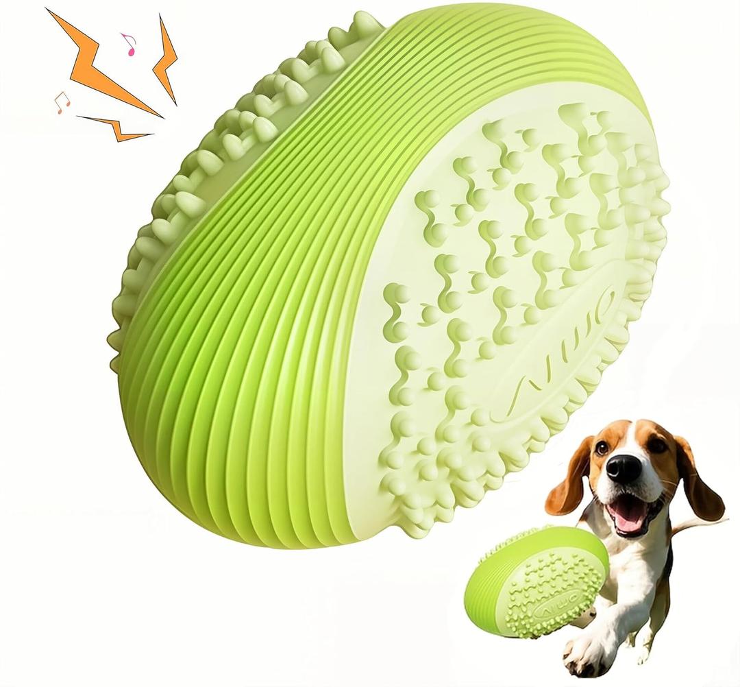 Squeaky Rugby Dog Toys, Tough Chew-Resistant, Thermoplastic Rubber, Teeth Cleaning, Suitable for Small Medium Large Dogs