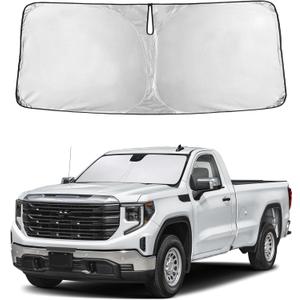 Autovir Windshield Sun Shade Fit for 2019-2025 2026 Gmc Sierra 1500-3500 | Sunshade, Front Car Window Shades Sun Visor, Blocks UV Rays & Heat, Car Accessories