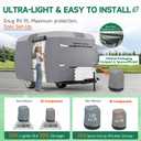 Umbrauto Fiberglass Travel Trailer Cover Fits 11'-13' Trailers, Upgraded 7 Layers Top Camper RV Cover with Windproof Strap,Adhesive Repair Patches