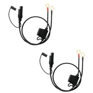 Bates- SAE Battery Connector, SAE to O Ring Terminal Harness, 2 Pin Battery Connector, 2 FT, 2 Pack, 18AWG