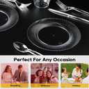FOCUSLINE 7 Inch Clear Plastic Plates, 100 Count Disposable Heavy Duty Salad Dessert Plates, Premium Hard Plastic for Weddings, Parties & Events
