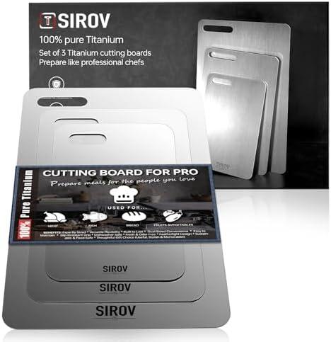 Titanium Cutting Board,Premium Titanium Cutting Board Set of 3, Pure Kitchen Chopping Boards, Non-Toxic & Dishwasher Safe for Meat, Fruit, and Vegetables (3PCS)