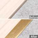 Trimold 3Pcs Aluminum T Molding Trim & Floor Transition Strips, Flat Divider Strip for Door Threshold and Joining Flooring Gaps of Laminate Planks Tile (4.2Ft x 0.8In, Brushed Gold)