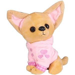Stuffed Dog Puppy Toy Plush Toy Soft Doll Stuffed Animal Pillow Birthday Gift Present Cute Dog Ornaments Decoration Handicraft House Desktop Decoration Prop, 17cm/6.7" (Pink)