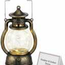 Lantern Decor Western, Hanging LED Vintage Lantern Metal with Carry Handle for for Weddings Western Camping Party Halloween Christmas Decorations 4.92inch (12.5x9cm, Golden)