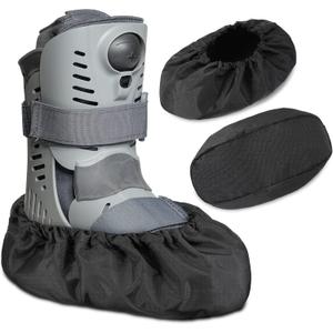Geyoga 2 Pcs Walking Boot Cover Waterproof for Orthopedic CAM Boots, Non Slip Reusable Oxford Cloth Medical Boot Protector for Rain & Snow(X- Large,Black)