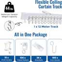 UrbanRed Flexible Bendable Ceiling Curtain Track, 39.4FT (12m), Mount for Rail with Curtain Tracks System, Room Divider, Curtains Rod, RV Ceiling Track for Curtains, Long Curved Hospital System, White