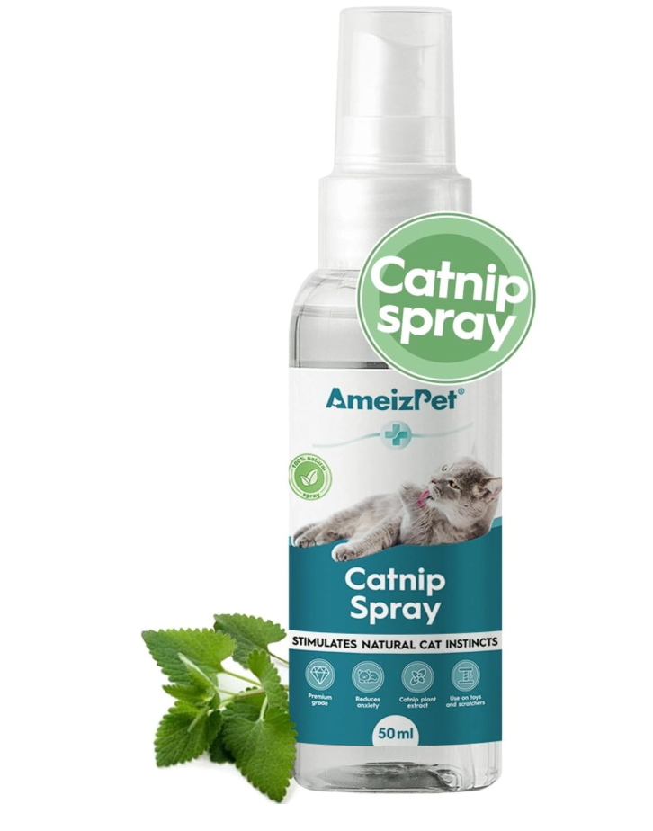 3 x AmeizPet Catnip Spray for Cats, Cat Scratching Sprays, Transparent Cat & Kitten Behaviour Spray 50 ml (1.69 Oz)