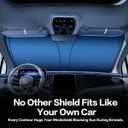 Windshield Sun Shade for Fit BMW X3 2018-2025 Foldable Sunshade with Titanium Silver & Ice Blue Layer, UPF50+ Car Window Shade