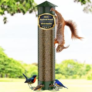 Lager Bird Feeder,Metal Squirrel Proof Bird Feeders for Outdoors Hanging 6.5LB Capacity,Easily Beat Squirrels,Attracting Finch,Cardinal,Chickadee