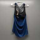 icyzone Women's Open Back Workout Athletic Yoga Tank Tops with Built in Bra (Medium, True Blue)