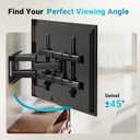 BONTEC Full Motion TV Wall Mount for 37-85 Inch TVs, Hold up to 132lbs, Max VESA 600x400mm, Swivel Tilt Dual Arms, Adjustable Viewing Angle, Fits 16" Wood Studs, Easy Assembly